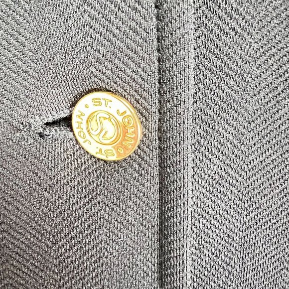 Vintage St. John Women's Size M Blazer Suit Jacket Long Line Sleeve Collared Sol - Picture 8 of 8